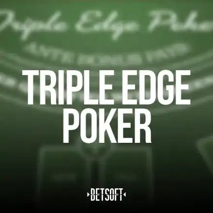 Triple Edge Poker slot logo by Betsoft Gaming at Melbet Casino